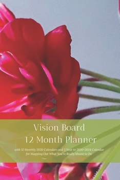 Paperback Vision Board 12 Month Planner, 12 Month 2020 Calendar, 5 Year 2020-2024 Calendar for Mapping Out What You're Really Meant to DoCreate Simple Abundance Book