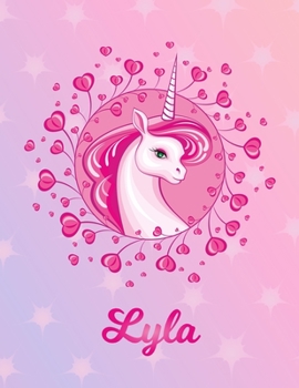 Lyla: Unicorn Large Blank Primary Sketchbook Paper | Pink Purple Magical Horse Personalized Letter L Initial Custom First Name Cover | Drawing Sketch ... | Art Sketch Book| Create & Learn to Draw