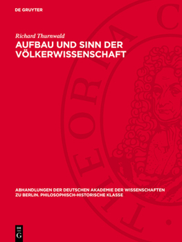 Hardcover Aufbau Und Sinn Der Völkerwissenschaft [German] Book