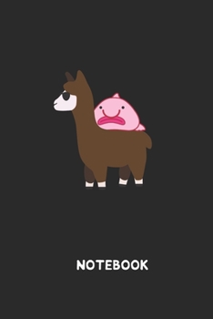 Paperback Notebook: A5 Notebook - Funny Blobfish Riding Llama Gift Book