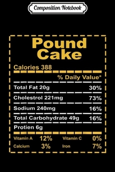 Composition Notebook: Funny Pound Cake Nutritional Facts Thanksgiving Family Gift  Journal/Notebook Blank Lined Ruled 6x9 100 Pages