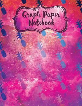Graph Paper Notebook: Watercolor Pink Purple Pineapple Square 5x5 Square Grid