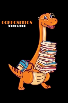 Paperback Composition Notebook: Love Books Love Dinosaurs Gift for Readers Lined Notebook Journal Diary 6x9 Book