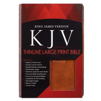 Imitation Leather KJV LP Lux-Leather Brown Portfolio Design [Large Print] Book