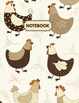 Paperback Notebook: Retro Style Chickens Daily Journal, Ruled White Paper, Blank Lined Note Book To Write In Book