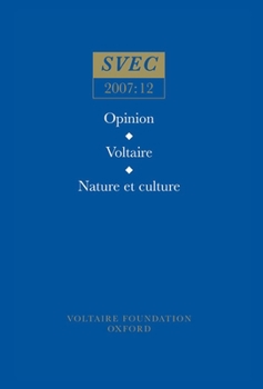 Paperback Opinion; Voltaire; Nature Et Culture Book