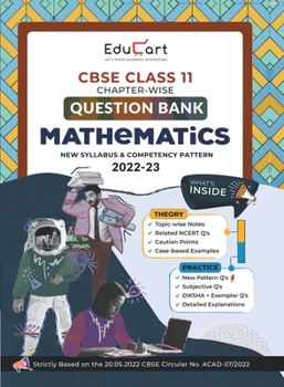 Paperback Educart CBSE Class 11 MATHS Question Bank Book for 2022-23 (Includes Chapter wise Theory & Practice Questions 2023) [Hindi] Book
