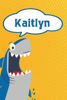 Paperback Kaitlyn: Personalized Shark Isometric Dot Paper Notebook for Kids 120 Pages 6x9 Book