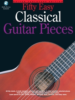 Paperback 50 Easy Classical Guitar Pieces [With CD] Book