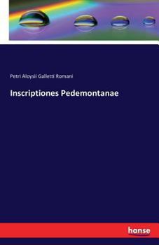 Paperback Inscriptiones Pedemontanae Book