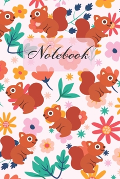 Paperback Notebook: Squirrel And Flower Blossom (Pink Cover) - Diary / Notes / Track / Log / Journal, Book Gifts For Women Men Kids Teens Book