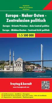 Europe - Middle East - Asia Central Political Map FB 1:5.5M (English and French and Italian and German Edition)
