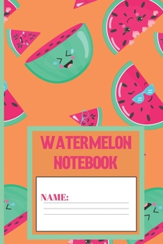 Paperback Watermelon Notebook: Watermelon gifts: cute Sea Buckthorn colored pattern blank Lined notebook/Journal to write in. Book