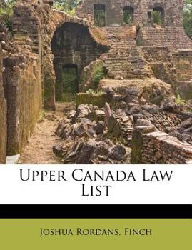 Paperback Upper Canada Law List Book