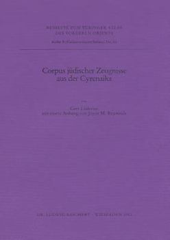 Paperback Corpus Judischer Zeugnisse Aus Der Cyrenika [German] Book