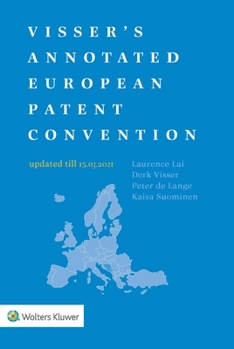 Paperback Visser's Annotated European Patent Convention 2021 Edition Book