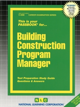 Spiral-bound Building Construction Program Manager: Passbooks Study Guide Book