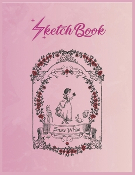 SketchBook: Disney Snow White Floral Flame Sketch Portrait Empty Notebook SketchBook Floral Flower Arts Notebook for Girls Teens Kids Journal Blank UnLined 110 Pages of 8.5x11 for Drawing and Painting