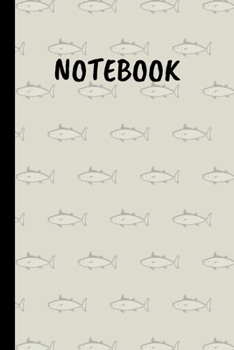 Notebook: Cream Fish Covered Notebook/Journal with 120 Lined Pages 6"x9"