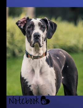 Paperback Notebook: Great Dane School Composition Notebook 100 Pages Wide Ruled Lined Paper Book