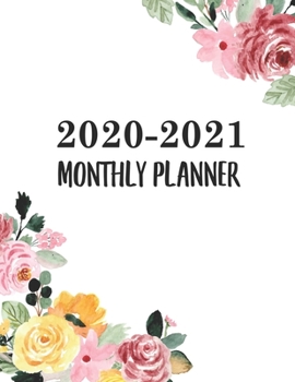 Paperback 2020-2021 Monthly Planner: Two Year Calendar Appointment Organizer. 24 Months Jan 2020 - Dec 2021 Watercolor Floral Design Book