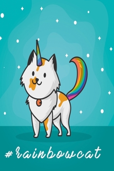 Paperback #rainbowcat: Dot Grid 6x9 Dotted Bullet Journal and Notebook 120 Pages with Unicorn Cat Book