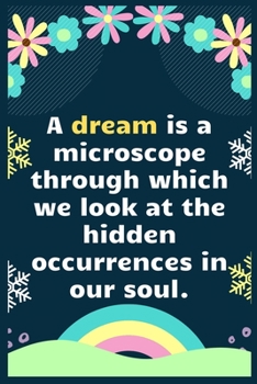 A dream is a microscope through which we look at the hidden occurrences in our soul: A Dream Diary for Lucid Dreaming and Dream Interpretation , Write Dream Time interpretation and Mood .