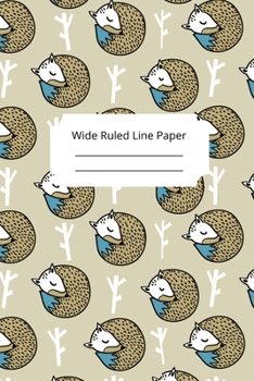 Paperback Cute Sleep Hedgehog Theme Wide Ruled Line Paper Book