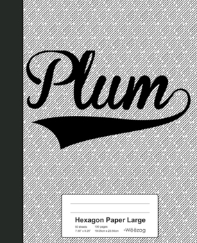 Paperback Hexagon Paper Large: PLUM Notebook Book