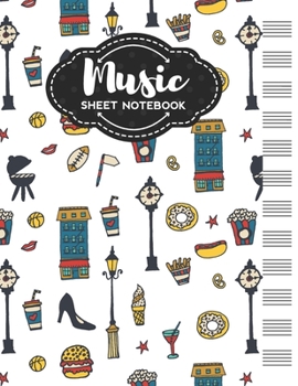 Music Sheet Notebook: Blank Staff Manuscript Paper with Travel Themed Cover Design