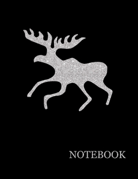 Brilliant Silver Deer Black Notebook| Brilliant Silver Deer Black Notebook Grid Sturdy High Quality Premium White Paper 8.5x11 pages| Notebook For ... For Man| Journal For Work (Luxury Silver)