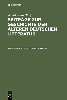 Hardcover Der Altdeutsche Reimvers [German] Book