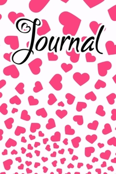 Paperback Journal: Dark Pink Falling Hearts Journal for women to write in Book