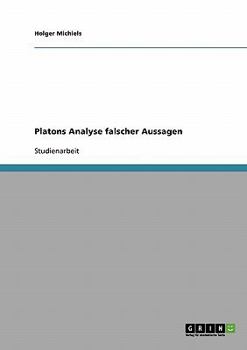 Paperback Platons Analyse falscher Aussagen [German] Book
