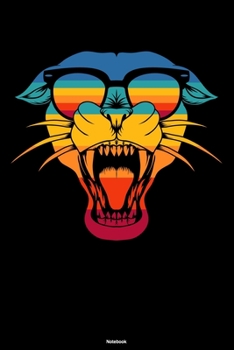Notebook: Retro Vintage Panther Journal Groovy Rainbow Composition Book Funky Gift