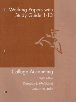 Paperback College Accounting: Working Papers with Study Guide 1-13 Book