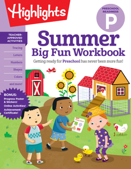 Paperback Summer Big Fun Workbook Preschool Readiness: Summer Preschool Learning Activity Book with Letter Tracing, Writing Practice and More for Kids Ages 3-5 Book