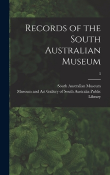 Hardcover Records of the South Australian Museum; 3 Book
