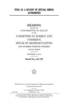 Paperback Title 42: a review of special hiring authorities Book