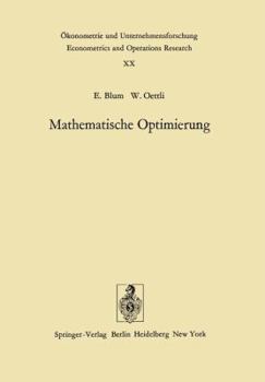 Paperback Mathematische Optimierung: Grundlagen Und Verfahren [German] Book