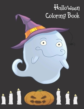 Paperback Halloween Coloring Book: Cute Halloween Book for Kids, 3-5 yr olds Book
