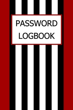 Paperback Password Logbook: Internet Password Logbook Large Print With Tabs - Red Background With Black And White Cover Book