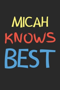 Paperback Micah Knows Best: Lined Journal, 120 Pages, 6 x 9, Micah Personalized Name Notebook Gift Idea, Black Matte Finish (Micah Knows Best Jour Book