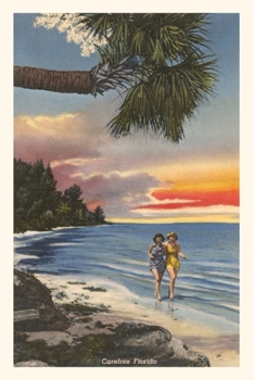 Paperback Vintage Journal Carefree Florida, Women on Beach Book