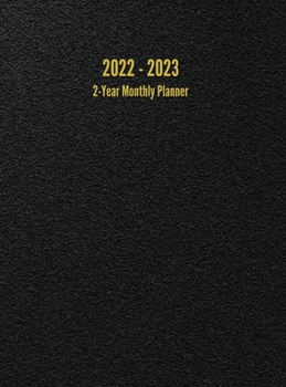 Hardcover 2022 - 2023 2-Year Monthly Planner: 24-Month Calendar (Black) - Large Book
