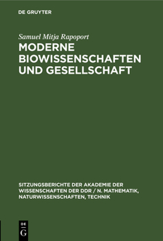 Hardcover Moderne Biowissenschaften Und Gesellschaft [German] Book