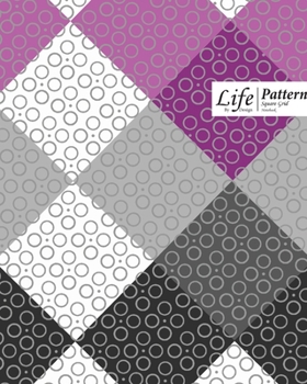 Paperback Chekered Bubbles Square Grid, Quad Ruled, Composition Notebook, 100 Sheets, Large Size 8 x 10 Inch Purple Cover Book