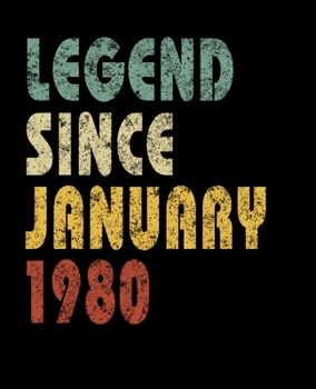 Paperback Legend Since January 1980: Retro Birthday Gift Notebook With Lined Wide Ruled Paper. Funny Quote Sayings 7.5 x 9.25 Notepad Journal For Taking No Book