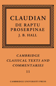 Paperback Claudian: de Raptu Proserpinae Book