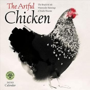 The Artful Chicken 2020 Wall Calendar: Brush & Ink Watercolor Paintings